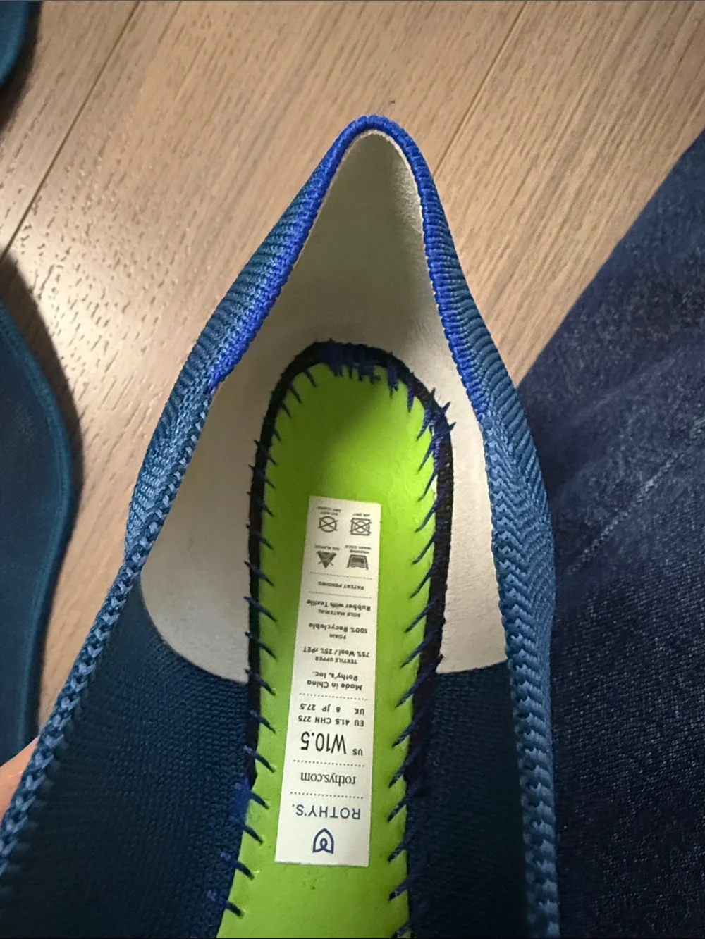 Rothy's Pointed Toe Flats in Deep Blue